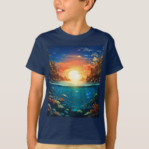 Camiseta limite entre a água e o ar