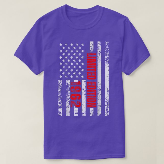 Camiseta Limited Edition and Born in 1962, Patriotic Birthd (Frente do Design)