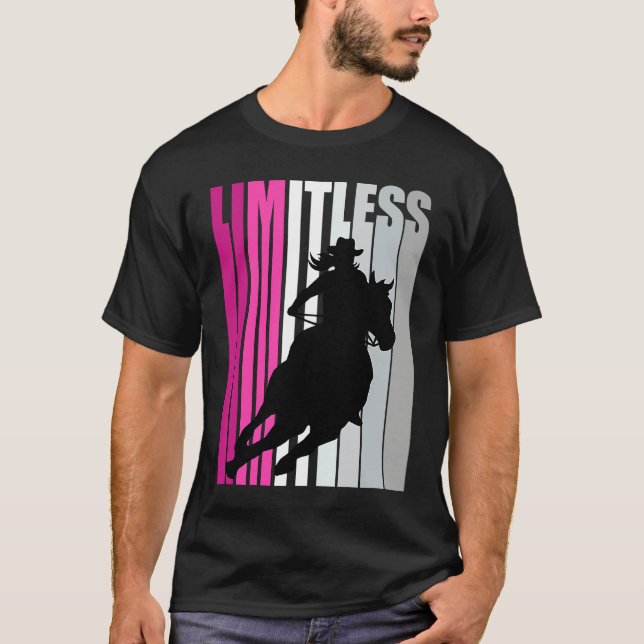 Camiseta Limitless Cowgirl Girls Rodeo Western Southern Pin (Frente)