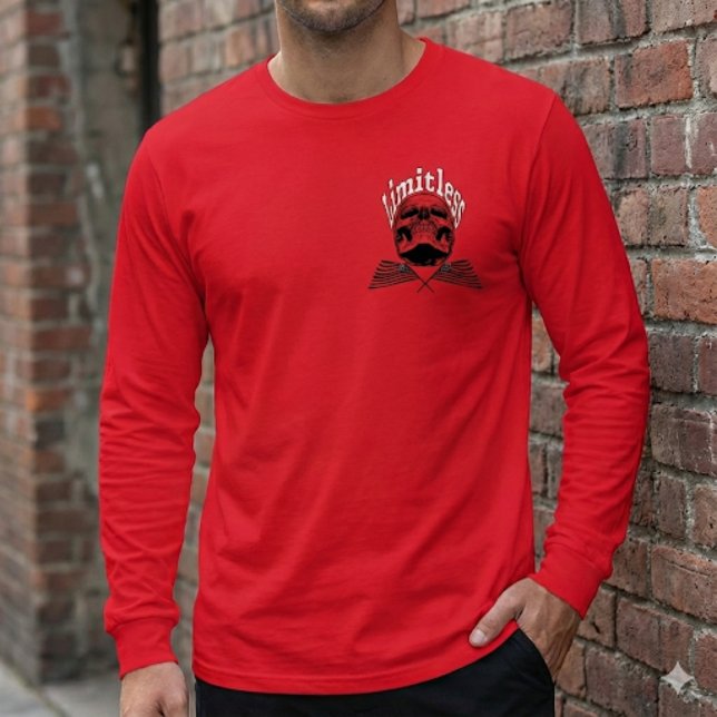 Camiseta Limitless Skull & Tattered Flags S-hirt (Criador carregado)