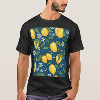Camiseta Limões Amarelos: Padrão de Fruta Tropical.