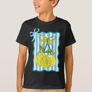 Camiseta Limões decorativos com Arcos em fundo de tiras