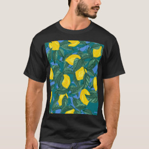Camiseta Limões, folhas: padrão tropical dos citros.