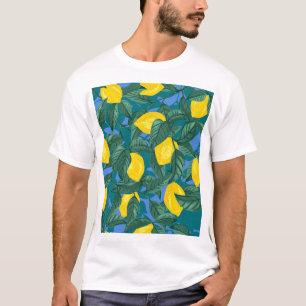 Camiseta Limões, folhas: padrão tropical dos citros.