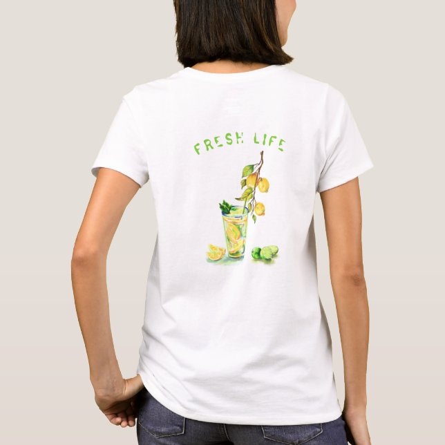 Camiseta Limões frescos bebem T-Shirt - Texto Personalizado (Verso)