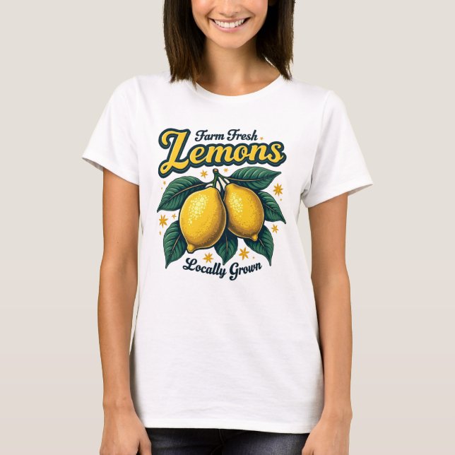 Camiseta Limões frescos de fazenda para mulheres (Frente)