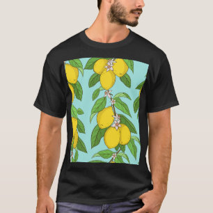Camiseta Limões, Fundo Azul Vibrante Sem Olhos.