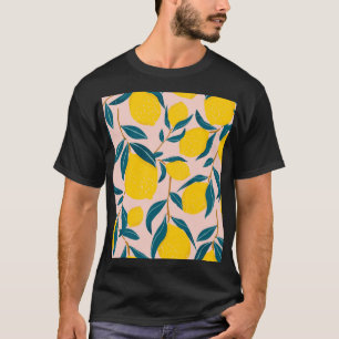 Camiseta Limões gráficos ilustrados: padrão uniforme cor-de