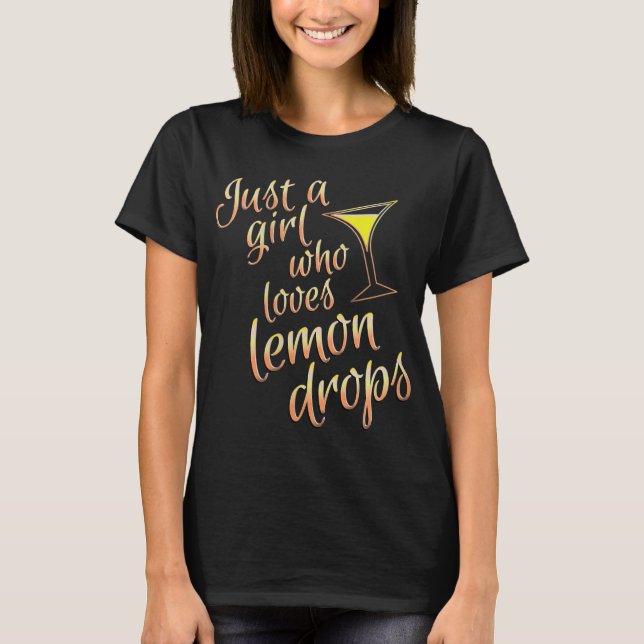 Camiseta Limon Drop Martini Design para Meninas Que Tomam L (Frente)