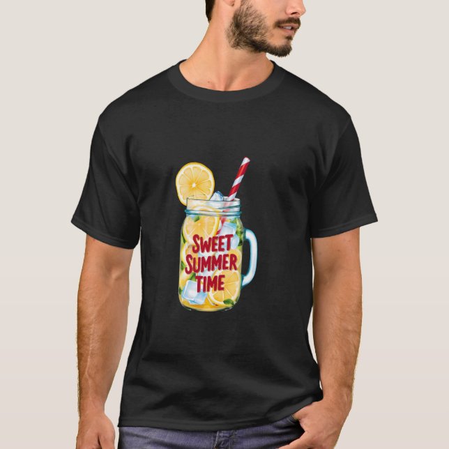 Camiseta Limonada, limão, gelo, gelo, doce, verão nos (Frente)