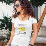 Camiseta Limoncello Lemons V-Pescoço Moderno<br><div class="desc">Limões De Aquarela De Pincel Moderno Quando A Vida Lhe Dá Limões Fazem Camisa-T De Limoncello Branco-Pescoço</div>