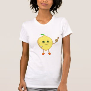 Camiseta Limonzinho de desenho animado fofo e feliz com uma