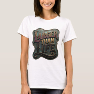 Camiseta Limpa Roxa LARGER THAN LIFE Slogan