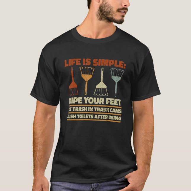 Camiseta Limpando Cotação de Custódia Escolar para um Janit (Frente)