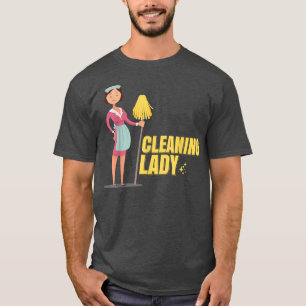 Camiseta Limpando Lady Doméstica Limpando Sala Cuidados Rin