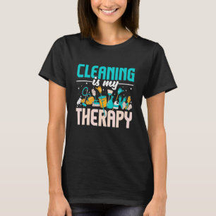 Camiseta Limpar é Minha Terapia Governanta Limpeza da Casa