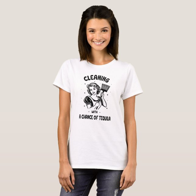 Camiseta Limpeza com chance de tequila (Frente Completa)