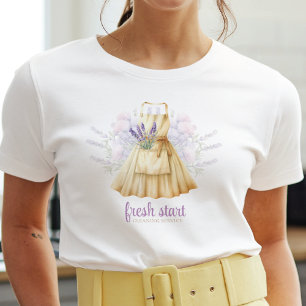 Camiseta Limpeza de Lavanda de Aquarela do Serviço