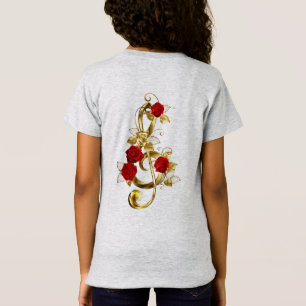 Camiseta Limpeza de ouro com Flores Rosa