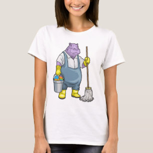 Camiseta Limpeza de Páscoa do Hipopótamo