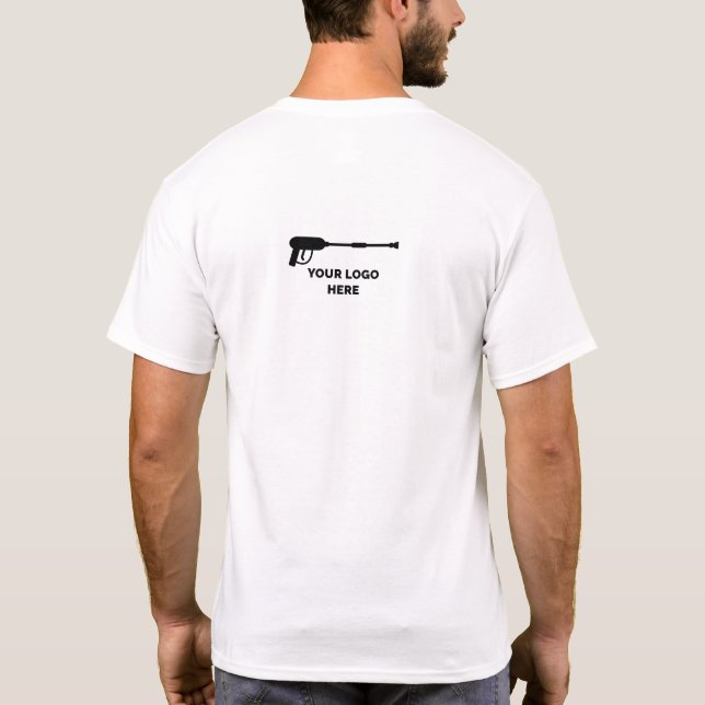 Camiseta Limpeza de pressão Adicionar seu logotipo (Verso)