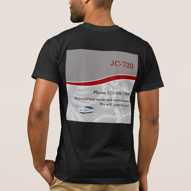 Camiseta Limpeza E Manutenção De Barcos  (Verso)