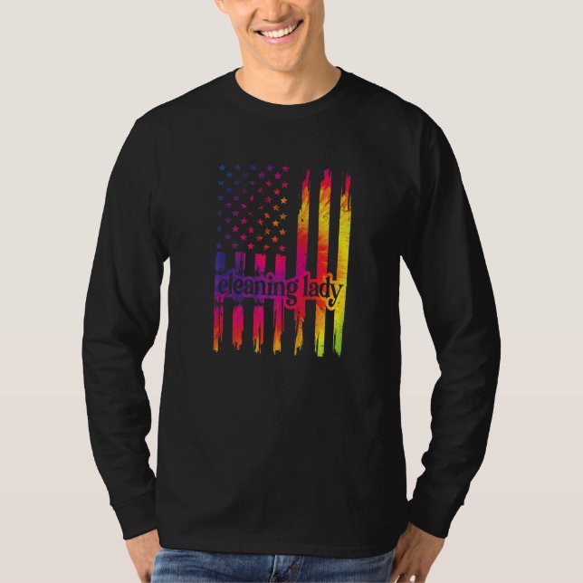Camiseta Limpeza Lady Us Flag Cleaner (Frente)