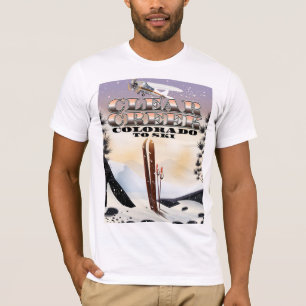 Camiseta Limpo Creek, poster de Esqui do Colorado.
