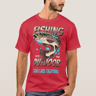 Camiseta Limpo Lake, Califórnia, 100 melhores lagos de pesc
