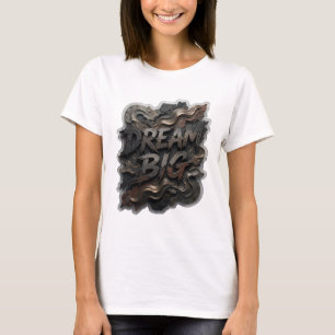 Camiseta Limpo Motivo Artístico DREAM BIG Prata