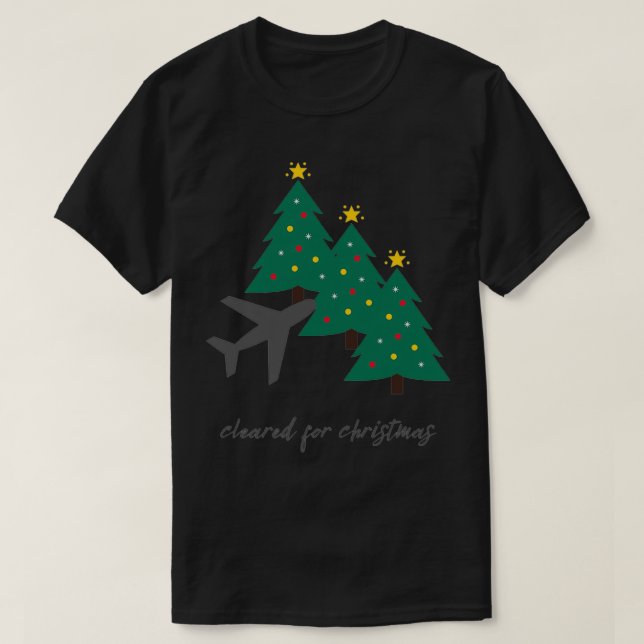 Camiseta Limpo para a árvore de aviões Pilotos de Natal (Frente do Design)