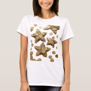 Camiseta Limpo Prata ESTRELAS BOLAS FORMAS NÃO SÃO