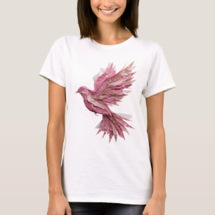 Camiseta Limpo Prata PINK BIRD Design de Slogan