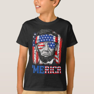 Camiseta Lincoln 4 De Julho Merica Men Women American Flag