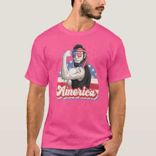 Camiseta Lincoln Abraham 4 de Julho Patriótico Bandeira EUA