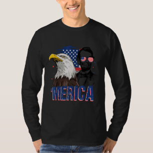 Camiseta Lincoln Bald Eagle 4 De Julho Merica Patriótica