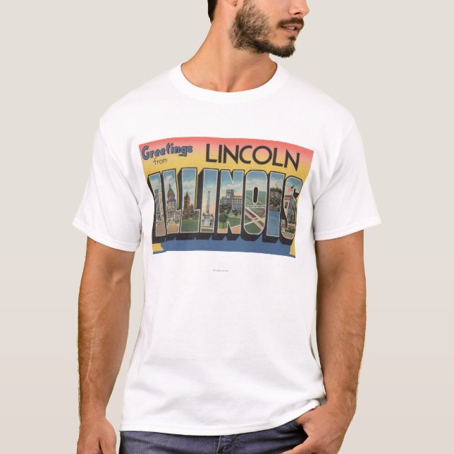 Camiseta Lincoln, Illinois - grandes cenas da letra (Frente)