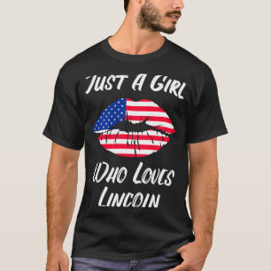 Camiseta Lincoln Lábios Mouth Love American Flag