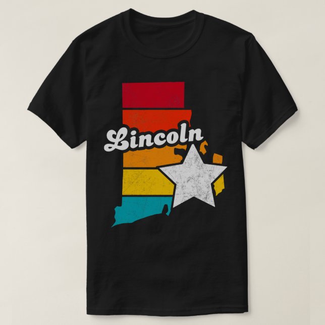 Camiseta Lincoln Rhode Island Vintage angustiou Souvenir (Frente do Design)