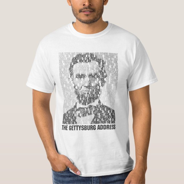Camiseta Lincoln/t-shirt do mosaico texto de Gettysburg (Frente)
