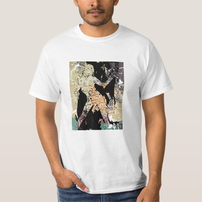 Camiseta Linda Abstrato de mulher (Frente)