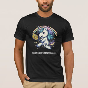 Camiseta Linda Adepta de Pickleball Unicórnio Unicórnio do