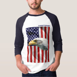 Camiseta Linda águia americana, bandeira dos EUA, Patriótic