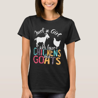 Camiseta Linda Apenas Uma Menina Que Ama Galinhas Cabras Fa