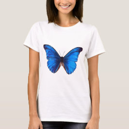 Camiseta Linda arte de colheita da borboleta Blue Monrach