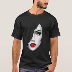 Camiseta Linda Arte Móvel Com Uma Impressionante Li Vermelh