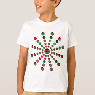 Camiseta Linda bandeira circular queniana: uma Design radia