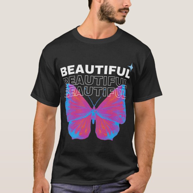 Camiseta linda baterfly clássica (Frente)