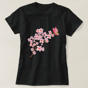 Camiseta Linda borboleta - Cerejeira japonesa Sakura