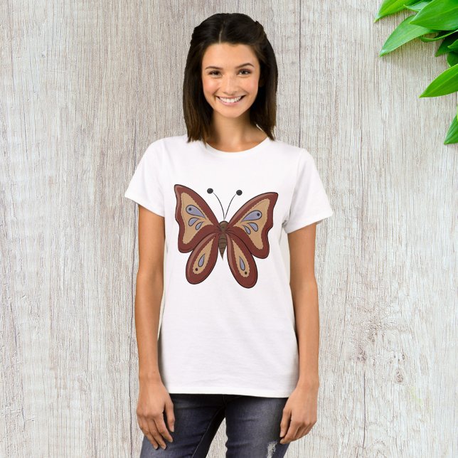 Camiseta Linda Borboleta Marrom (Criador carregado)